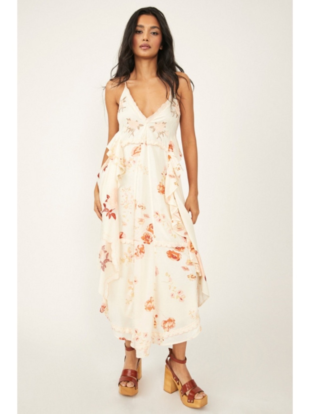 NEW Revolve Free People Audrey Dress Copper Rose Combo Small - Picture 6 of 17